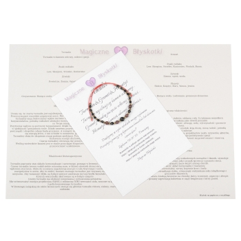 Bransoletka celebrytka czarny TURMALIN GRANAT HEMATYT ochrona i siła